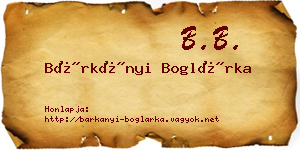 Bárkányi Boglárka névjegykártya