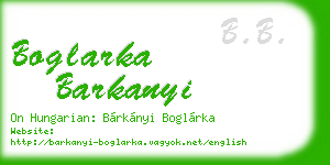 boglarka barkanyi business card
