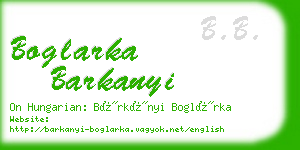 boglarka barkanyi business card